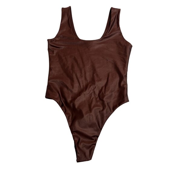 Commando Matte Metallic High-Cut Bodysuit in Copper - Picture 1 of 5